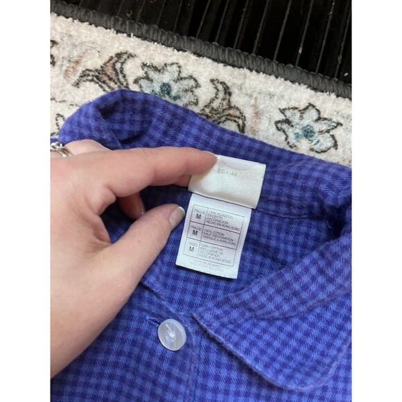 Vintage Disney Store Nightgown Women’s L/XL Mickey Mouse Blue Plaid Flannel 90s - Picture 10 of 11